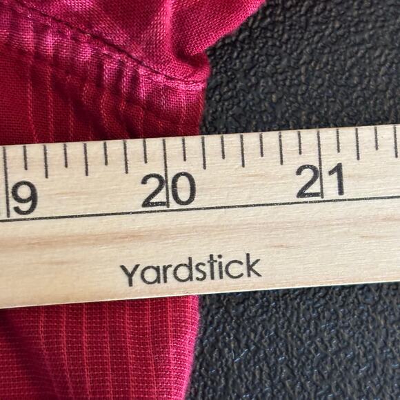 Columbia Womens Large Red Pink Plaid Cotton Button Up Roll Tab Long Sleeve Shirt - Picture 6 of 11